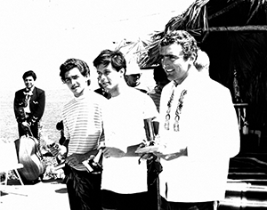 Finalists Tom Padaca, Bob Purvey (2nd place), and Mike Doyle (1st place) at San Miguel Invitational, 1967.