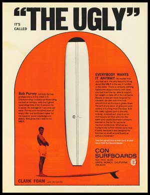 This is the first Ugly advertisement that appeared in the March, 1967 issue of Surfer Magazine.