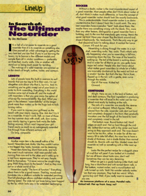 The Ugly "Ultimate" noserider publicity in Longboard Magazine.
